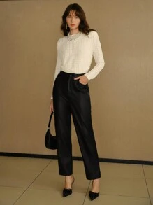 MOTF STUDIO SOLID TEXTURED RUCHED SIDE TEE