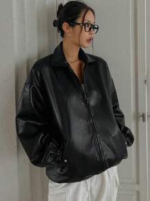 DAZY 女士保暖内衬常规夹克，冬季女装，女士冬季外套 - 黑色 - 查看 4