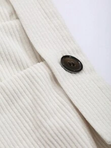 FRIFUL Women's Solid Color Simple Casual Strap Corduroy Overall Dress Sundress