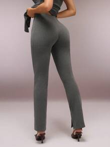 SHEIN Unity 2 件女式夏季纯色拉链前短款上衣和裤子时尚套装、冬装、冬季套装、两件套、秋季运动衫