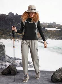 In My Nature Women's Casual Fleece Outdoor Long Sleeve T-Shirt, Fall/Winter Plain T Shirt Winter Women Tops Fitted Shirt