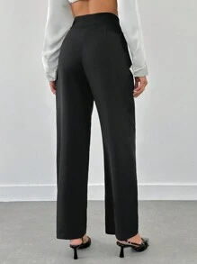 RueChic 女士中腰红色舒适裤 - 紅色 - 查看 2