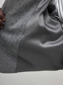 BizChic Women's Casual Solid Color Front Button Long Sleeve Blouse, Suitable For Commuting, Autumn - Grey - View 10