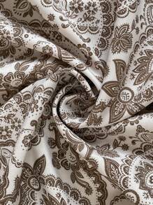 Flirla 加大码全身印花灯笼袖荷叶边下摆连衣裙（无腰带）长款女装 - 彩色 - 查看 4