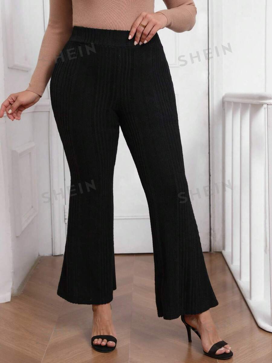 SHEIN Clasi Plus Size Solid Color Simple Design Casual Pants SHEIN USA