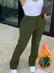 Pantalon casual de style de rue quotidien avec cordon de serrage pour femmes