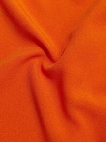 Slaydiva Vestido talla grande con mangas huecas y cuello con borde de concha