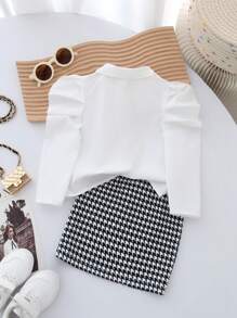 SHEIN Blusa blanca de manga larga con volantes para bebé niña, otoño/invierno - Blanco - Ver 2