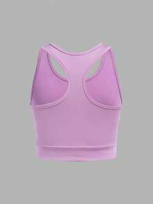 SHEIN 4 件套少女针织纯色圆领短款休闲背心运动服套装 - 彩色 - 查看 7