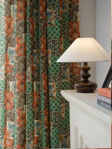 1 件多色印花窗帘，波西米亚风树苗印花流苏装饰遮光窗帘，适用于卧室、客厅、厨房、餐厅、咖啡店、办公室、圣诞节、万圣节、四季、秋季装饰、秋季装饰、房间装饰 - 彩色 - 查看 7