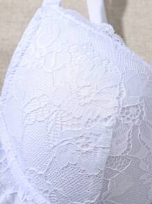 3 件套女士浪漫蕾丝垫无钢圈简约胸罩套装 - 彩色 - 查看 3