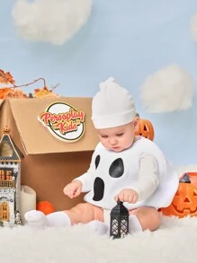 Disfraz con diseño de fantasma lindo para bebés niños, para fiestas y Halloween - Blanco - Ver 3