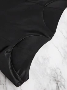 Hauture Elegant Black And White Strapless Bodycon Dress With Cascading Ruffle Detail - Black and White - View 6
