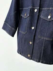 Haut en denim de couleur unie simple pour femme pour un usage quotidien