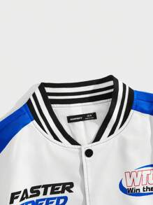 NEON BLANC Men's Long Sleeve Printed Woven Casual Jacket, For Fall, Winter, Couple Things - Blue - View 3