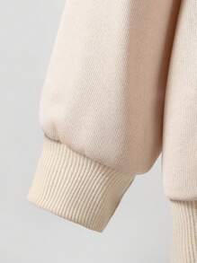 SHEIN Conjunto de sudadera con capucha y pantalón de chándal con estampado de niña lindo para niñas - Caqui - Ver 4