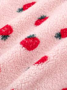 Cozy Pixies 女婴草莓图案羊毛连帽连体衣配长裤