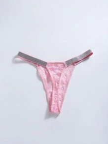 4件套蕾丝丁字裤女士性感内衣 - 彩色 - 查看 3