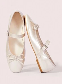 CUCCOO DOLLMOD 女式方头杏色蝴蝶结点缀时尚平底鞋秋季 - 杏色 - 查看 5