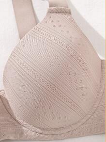 3 件套休闲柔软舒适宽肩带支撑透气无钢圈日常百搭文胸套装 - 彩色 - 查看 4