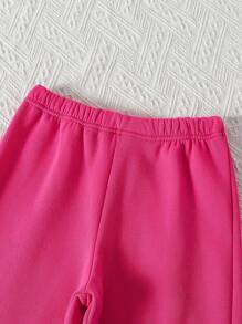 SHEIN Tween Girl 3 件套纯色羊毛运动裤 - 彩色 - 查看 7