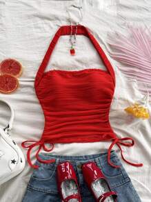 Soleia 夏季休闲合身抽绳领背心