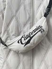 2pcs Tween Boy Quilted Padded Collar Jacket And Messenger Bag Set, Casual Style For Fall And Winter - Grey - View 4