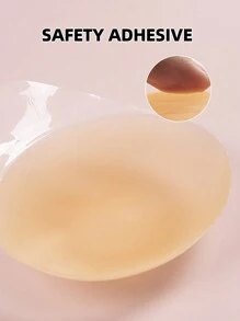 1 Pair Reusable Silicone Push Up Invisible Bra Pads, Suitable For Strapless Dresses, Swimsuits And Bodysuits - Apricot - View 5