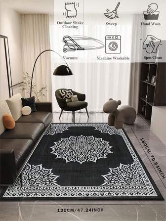 1PC Minimalist Style Plaid Pattern Decorative Carpet Rugs, Washable Rugs And Carpets, Living Room Large Rugs, Area Rugs, Suitable For Living Room, Bedroom, Room Decor, Room Decor Stuff, Room Stuff