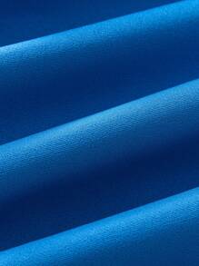 SHEIN Lady 2 件套亮蓝色西装外套和短裤，优雅的工作装 - 藍色 - 查看 7