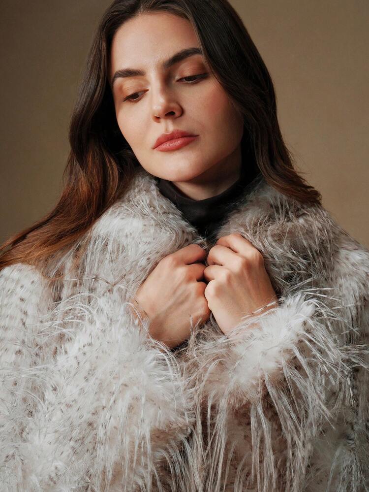 Nowa moda jesień zima puszysty długi płaszcz, elegancki damski styl puszyste futrzane okrycia wierzchnie dla kobiet