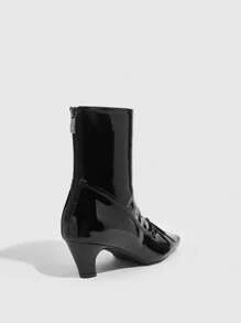 CUCCOO CHICEST 女士时尚低跟黑色中筒靴秋季 - 黑色 - 查看 3