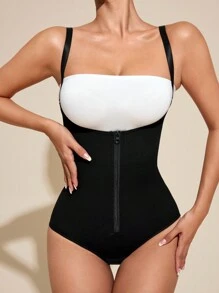 Easithlete Women Color Block Sports Bodysuit