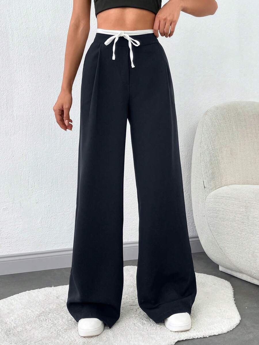 SHEIN Tall TALL WOMEN BOTTOM  AND  COMFORT PANT - Navy Blue - View 1