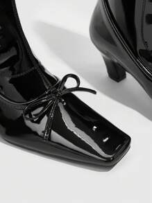 CUCCOO CHICEST 女士时尚低跟黑色中筒靴秋季 - 黑色 - 查看 4