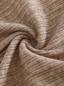 Cozy Pixies 2pcs/Set Young Girl Solid Knitted Ribbed Stand Collar Long Sleeve Pullover Top - Multicolor - View 4