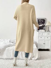 SHEIN LUNE Cárdigan de manga larga minimalista de unicolor para mujer