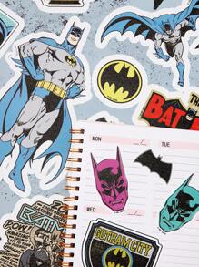 Batman X ROMWE Calcomanías de pared con personajes de dibujos animados y patrones de letras, pegatinas para renovación de paneles de pared, papel tapiz, artículos de decoración de primavera para refrescar tu hogar - Multicolor - Ver 2