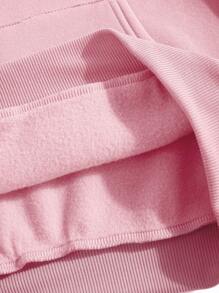 INAWLY 女士休闲宽松标语印花落肩连帽衫，春秋季长袖上衣，适合毕业季、返校季、教师节等场合，返校季套头衫秋季卫衣 - 粉色 - 查看 5