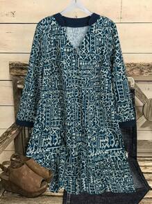 SHEIN LUNE 女式复古 3/4 袖长衬衫，夏季和秋季