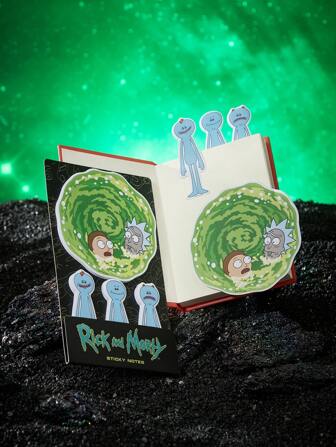 Rick and Morty X SHEIN Cartoon Charakter & Buchstaben Muster wiederverwendbare Haftnotizen
