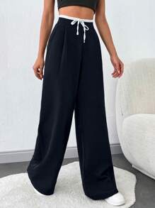 SHEIN Tall TALL WOMEN BOTTOM  AND  COMFORT PANT - Navy Blue - View 7
