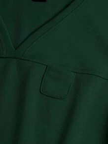 TaskEZ Conjunto de uniforme de scrubs de unicolor con top de manga corta y pantalones - Verde Oscuro - Ver 12