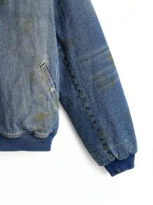 NEON BLANC 100% Cotton Men Street Style Washed Loose Denim Jacket