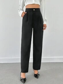 RueChic 女士中腰红色舒适裤 - 紅色 - 查看 5