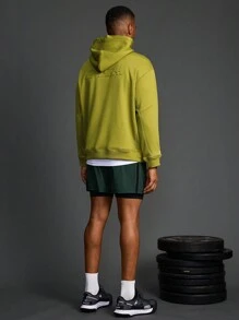Gym Rark Boyfriend Style Men's Simple Print Sweatshirt Long Sleeve Sportswear Sweatshirt - Olive Green - View 7