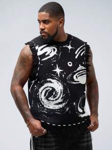 Manfinity VCAY 大码男士针织毛衣背心适合秋冬季 - 彩色 - 查看 2