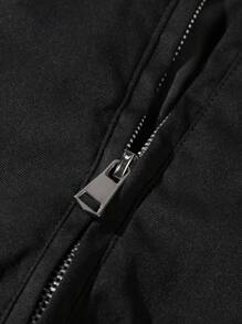 Manfinity LEGND Men's Casual Bomber Jacket, Solid Color Outdoor Workwear Jacket - Black - View 5
