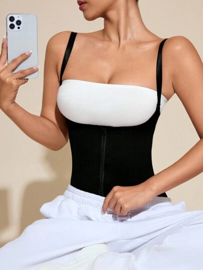 Easithlete Women Color Block Sports Bodysuit