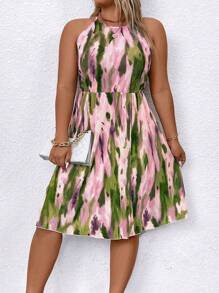 SHEIN Clasi Váy hở vai in hoa ngẫu nhiên cỡ lớn cho nữ - Nhiều màu - Xem 6